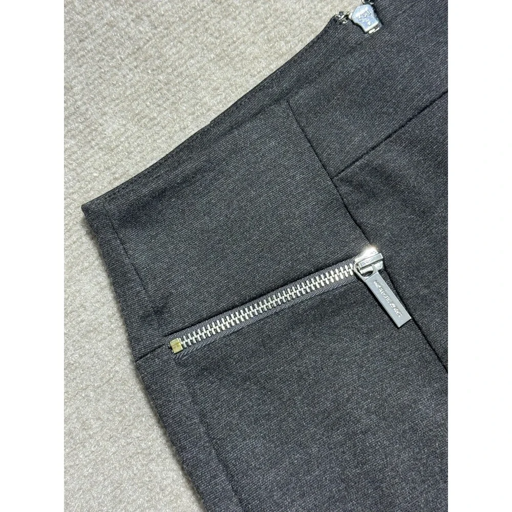 Michael Kors Skirt Womens 6 Charcoal Grey Pencil‎ Stretch Zipper Pockets Career